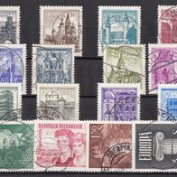 16) Österreich 1958-1960 - 16 benutzte Briefmarken - Michel-Nr. siehe Beschreibung