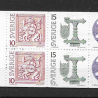001) Schweden 1975 Mi. Nr. 894-96/98 MH 49 postfrisch