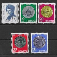 019) Schweiz 1962 Münzen Mi. Nr. 751/55 kpl. Satz postfrisch
