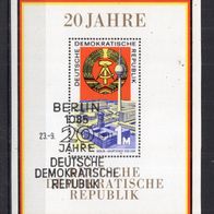 DDR 1969 Blockausgabe: 20 Jahre DDR (I) Block 28 ESST Berlin