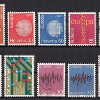 03) Schweiz - 20 gestempelte Briefmarken aus den Jahren 1969-1977 - siehe 2 Scans