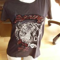 Marc Aurel Shirt schwarz Print + Pailletten 38