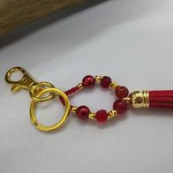 Schlüsselanhänger Tropfenform Rot-Gold