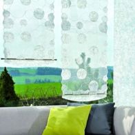 Reststück Fenster Behang Genua filigran bestickt H 115 x B 59cm weiß-schwarz %%