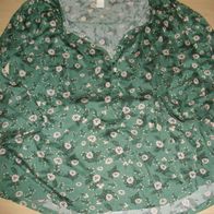 H&M Tunika Shirt Bluse grün geblümt Gr. L 40 42 Damen