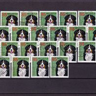 Schweiz MiNr. 2001 Berner Sennenhund gestempelt als Auswahl M€ 1,50 #G3110d-f