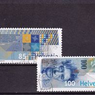 Schweiz MiNr. 1999-2000 Nationalbank komplett gestempelt M€ 3,00 #G321f
