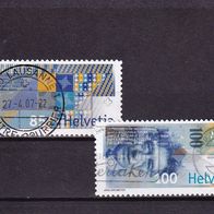 Schweiz MiNr. 1999-2000 Nationalbank komplett gestempelt M€ 3,00 #G323b