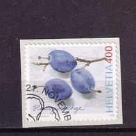 Schweiz MiNr. 1993 Obstsorten - Hauszwetschge auf Folie gestempelt M€ 5,50 #G324d