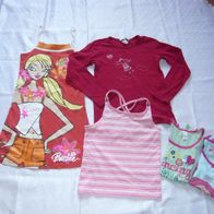 5 Teile Mädchen Sommer Kleidung Barbie Kleid TCM Trägertop H&M Langarm Shirt 128/134