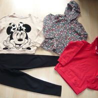 4 Teile Mädchen Winter Paket H&M Disney Pullover C&A Leggings Palomino Jacke 122/128