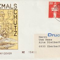 FDC Ersttagsbrief Denkmalschutz 31.07.1987 echt gelaufen