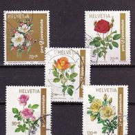 Schweiz MiNr. 1810-1814 Rosen gestempelt M€ 12,00 #G26d