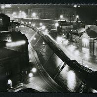 AK Wuppertal Elberfeld Islandufer bei Nacht Sparkasse Schwebebahn Strecke NRW