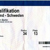 Ticket Frauen Deutschland vs Schweden 16.10.2012 DFB SvFF Berlin Sverige Sweden