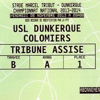 Ticket USL Dunkerque vs US Colomiers 8.11.2013 Eintrittskarte Frankreich FRANCE