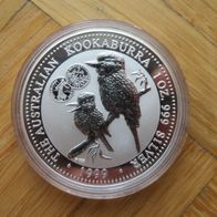 Kookaburra Münze 1999 Australia 1Unze Silber Privy 5 Francs FR