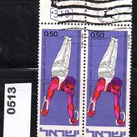 K713 Israel Mi. Nr. 513 -(2-fach) Hapoel-Sportwettkämpfe - Turnen Ringe o