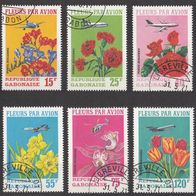 1) Gabun 1971 - MiNr. 425-430 gestempelt - Schnittblumen