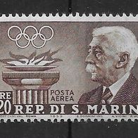030) San Marino 1959 Olympia Mi. Nr. 677 postfrisch