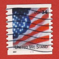 USA 2001 Mi.3508 Rollenmarke mit Plattennummer 1111 gest