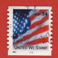 USA 2001 Mi.3508 Rollenmarke mit Plattennummer 2222 gest