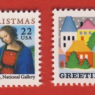 USA 1986 Mi.1856 + 1857 kompl. Weihnachten Postfrisch
