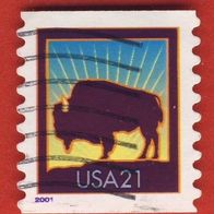 USA 2001 Mi. 3437 BC. Bison gest,