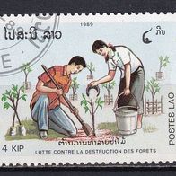 Laos, 1989, Mi. 1142, Aufforstung, 1 Briefm., gest., ungebr.