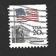 USA Briefmarke " Flagge " Michelnr. 1522 o Oben Geschnitten