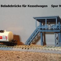 Tankbrücke, Beladestation für Kesselwagen. Modelleisenbahn Spur N. Seltenes Modell !