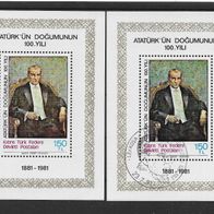 044) Türkisch-Zypern 1981 Atatürk Block 2 postfrisch + gestempelt