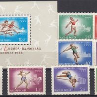 Ungarn 1966-Mi.2262-2269-A + Bl-54-A Postf. * * Lot-8-Europ. Leichtath