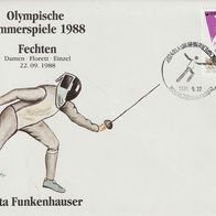 FDC Ersttagsbrief Südkorea Olympische Sommerspiele 1988