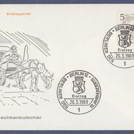 A032) Berlin FDC 1969 - MiNr. 330 - Berliner des 19. Jhdt. - Droschkenkutscher