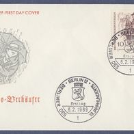 A035) Berlin FDC 1969 - MiNr. 331 - Berliner des 19. Jhdt. - Zeitungsverkäufer (3)