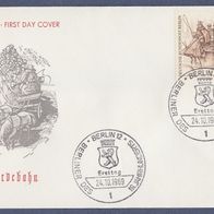 A037) Berlin FDC 1969 - MiNr. 332 - Berliner des 19. Jhdt. - Pferdebahn