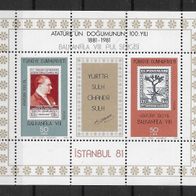 048) Türkei 1981 Briefmarken Block 20 postfrisch
