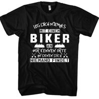Leg Dich Niemals Biker TShirt Motorrad Rocker Kutte Chopper Harley