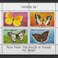 057) Türkei 1988 Schmetterlinge Block 26 postfrisch