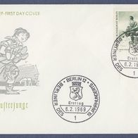 A039) Berlin FDC 1969 - MiNr. 333 - Berliner des 19. Jhdt. - Schusterjunge (2)