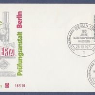 A059) Berlin FDC 1971 - MiNr. 416 - Materialprüfungsanstalt Berlin (1)