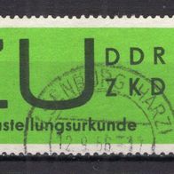 DDR 1965 Dienstmarke für Sendungen mit Zustellungsurkunde MiNr. 2x gestempelt -1-