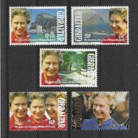 065) Gibraltar 1992 Königin Mi. Nr. 633-37 kpl. Satz postfrisch