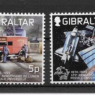 066) Gibraltar 1999 UPU Mi. Nr. 886/87 kpl. Satz postfrisch