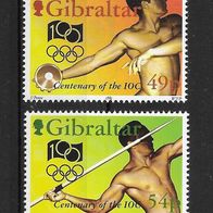 067) Gibraltar 1994 Olympia Mi. Nr. 700/01 kpl. Satz postfrisch