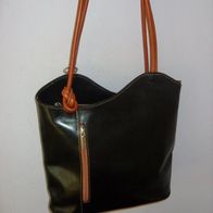 ITL-RU 12 Handtasche, Schultertasche, Design Tasche, Rucksack, 2 in 1 Handbag schwarz