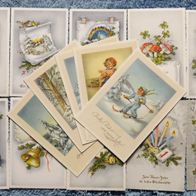 15 alte Postkarten: Neujahr