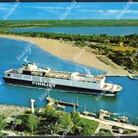 Ak Passagierfährschiff "Finnjet" bein Einlaufen in den Hafen / Travemünde