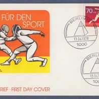 A125) Berlin FDC 1978 - MiNr. 568 - Für den Sport - Fecht-Weltmeisterschaft